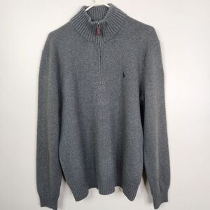 Vintage 90s Polo Ralph Lauren Mens Long Sleeve Mock Neck 1/4 Zip Pullover Size L